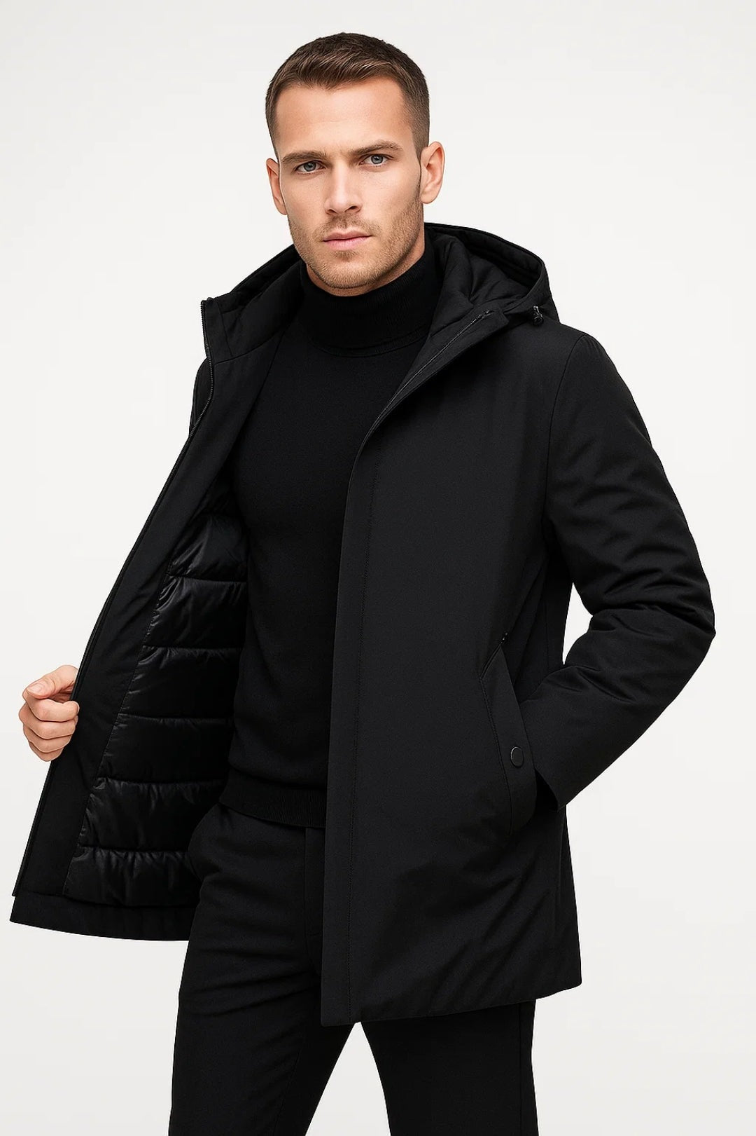 Parka Herren | Wasserabweisend | Kapuze | Verdeckter Verschluss-Chaps Herrenmode