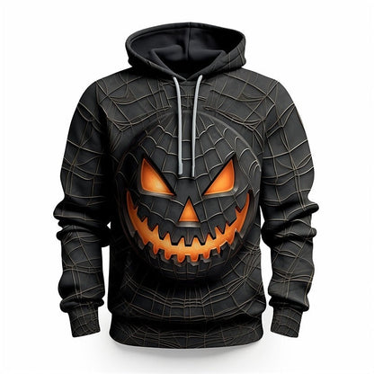 Kürbis Hoodie | Halloween | Allover Print | Kapuze | 5 Designs-Kürbis klassisch-S-Chaps Herrenmode