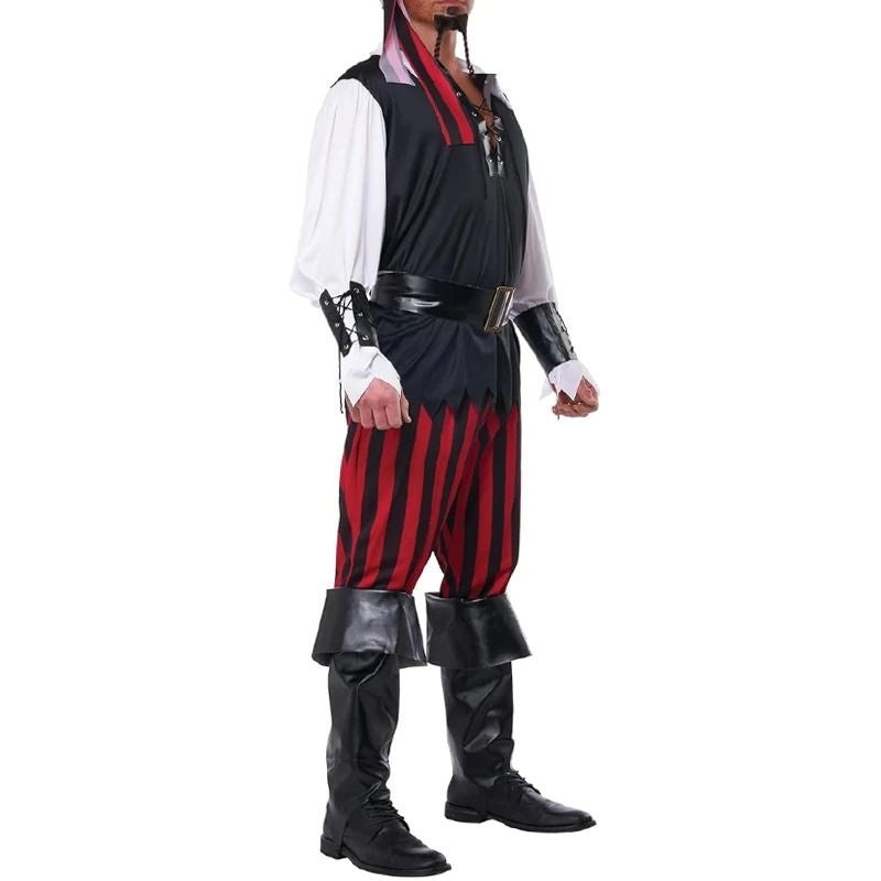 Piraten Kostüm Herren | Hemd | Hose | Kopftuch | Augenklappe-Chaps Herrenmode