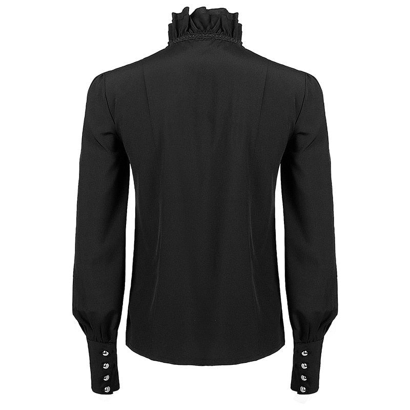 Vampir Hemd Herren | Rüschenkragen | Schleife | Spitze | Schwarz-Chaps Herrenmode