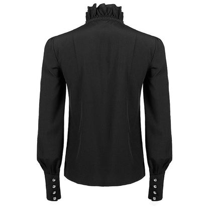 Vampir Hemd Herren | Rüschenkragen | Schleife | Spitze | Schwarz-Chaps Herrenmode