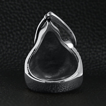 Sensenmann Ring Herren | Edelstahl | Sense | Knochenhände | Silber-Chaps Herrenmode