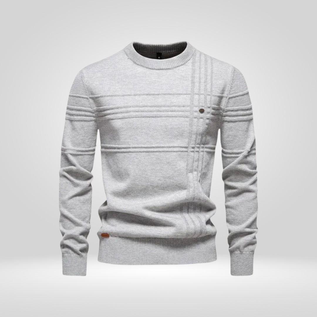 Strickpullover Herren | Rundhals | Rippenstruktur | Gerader Schnitt