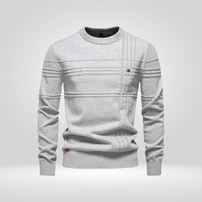 Strickpullover Herren | Rundhals | Rippenstruktur | Gerader Schnitt