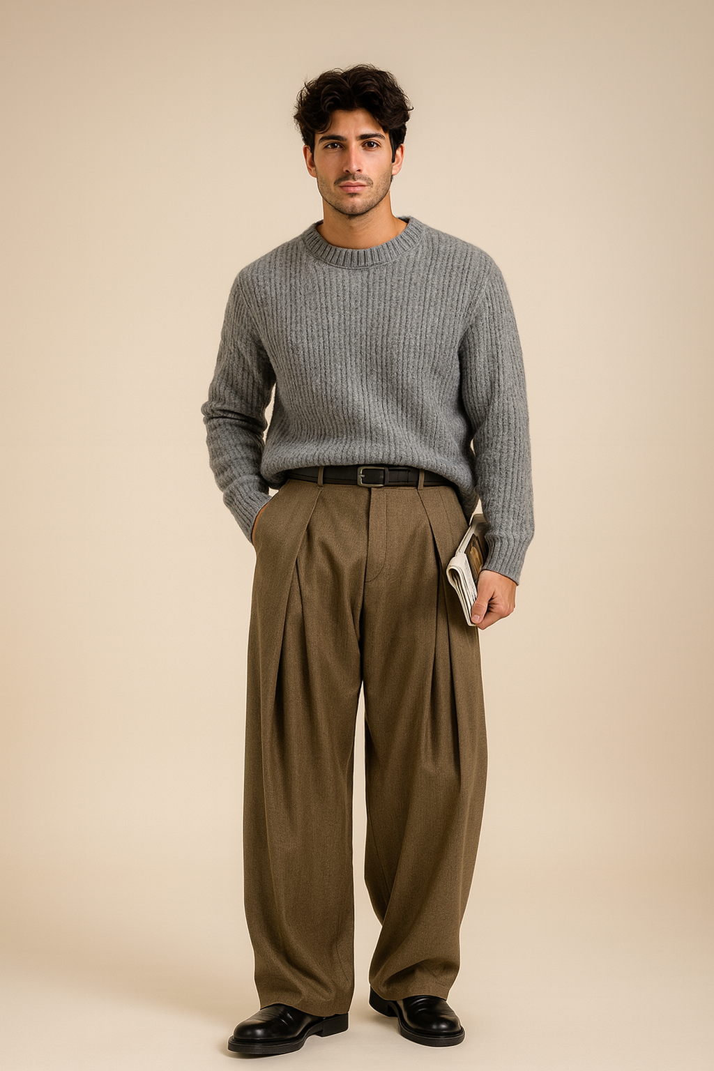 Anzughose Herren | Bundfalten | Weites Bein | Hohe Taille-Chaps Herrenmode