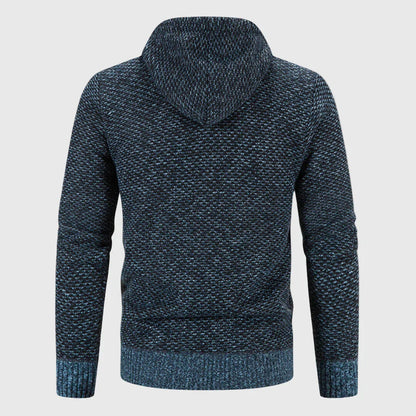 Strickjacke mit Kapuze Herren | Gefüttert | Reißverschluss | Grobstrick