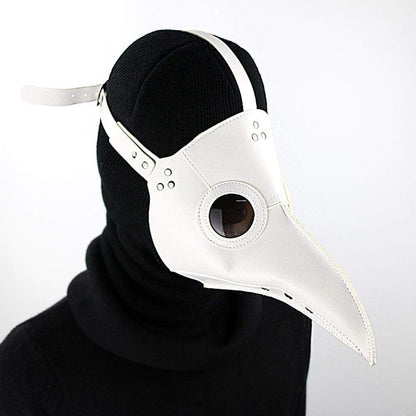 Klassische Pestarzt Maske | Glatter Schnabel | Kunstleder | Schnallenriemen