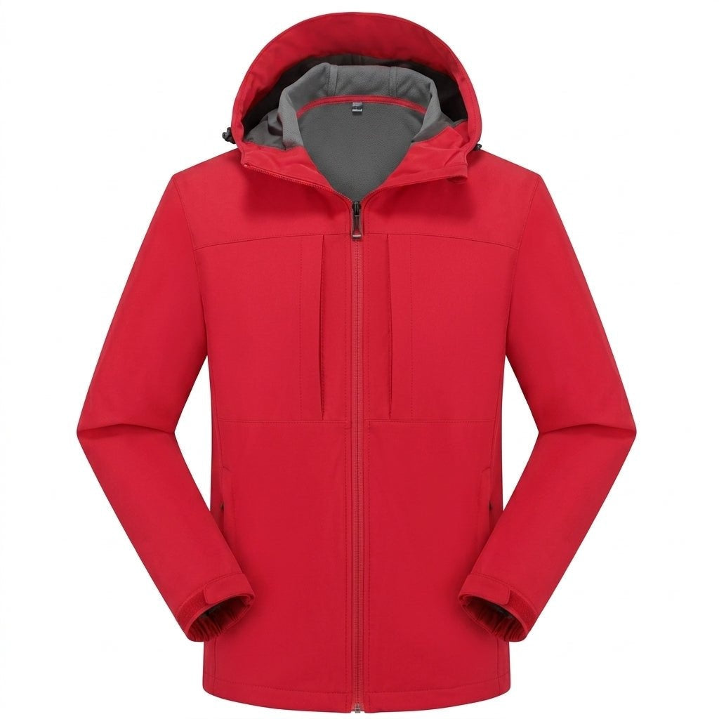 Leichte Softshelljacke Herren | Kapuze | Wasserabweisend | Vier Reißverschlusstaschen