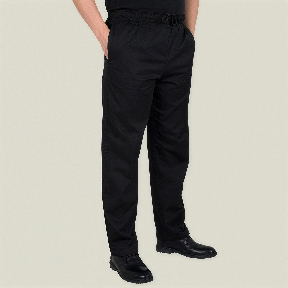 Schlupfhose Herren | Gummizug | Seitentaschen | Küche und Service-Schwarz-S-Chaps Herrenmode