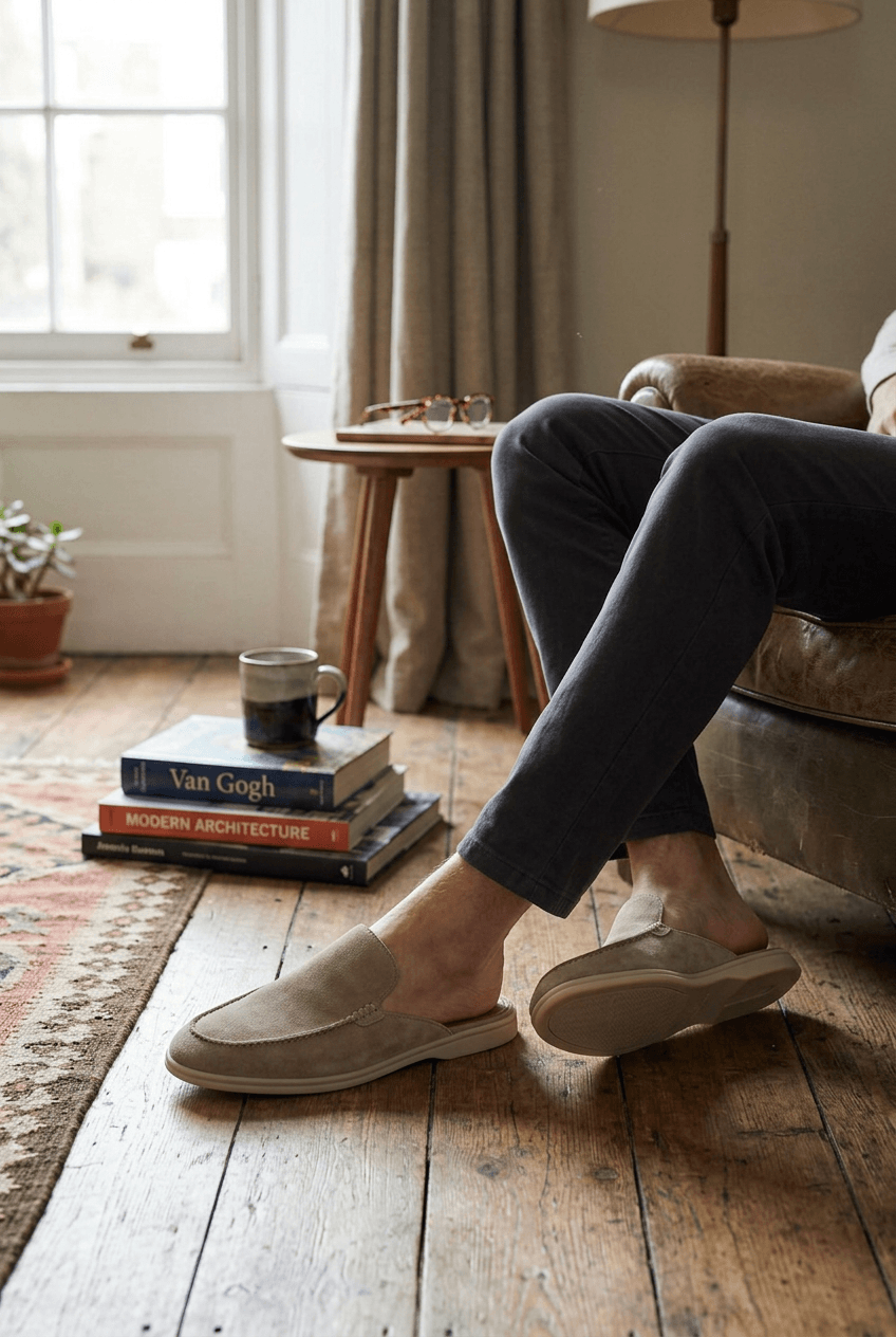 Pantoletten Herren | Offene Ferse | Leicht-Chaps Herrenmode