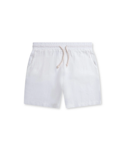 Kurze Hose Herren | Leinen | Lockere Passform | Kordelzug-Weiß-S-Chaps Herrenmode