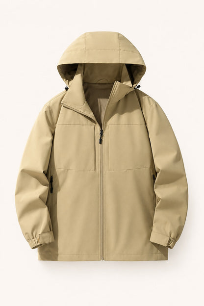 Übergangsjacke Herren | Wasserdicht | Kapuze | Leicht-Beige-S-Chaps Herrenmode