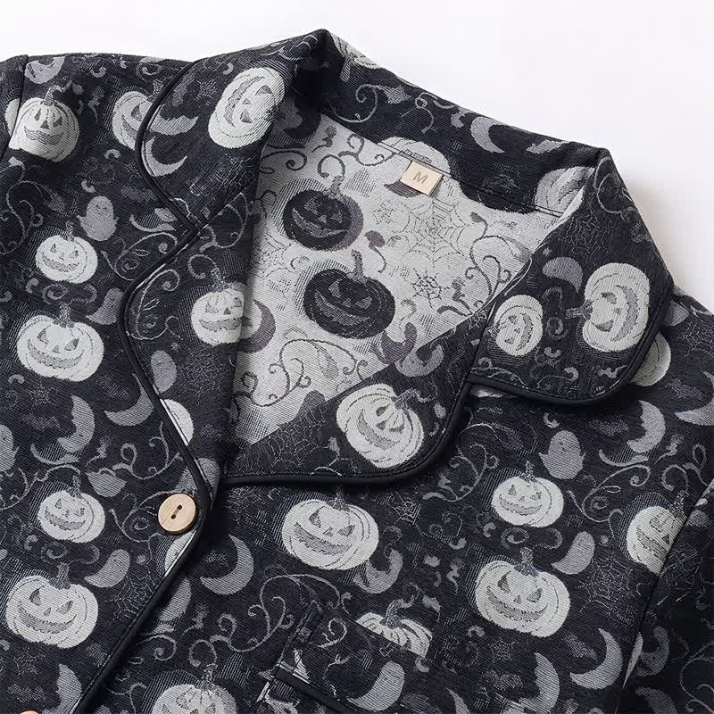 Halloween Schlafanzug Herren | Kürbis, Geister, Fledermäuse | Schwarz oder Grau-Chaps Herrenmode