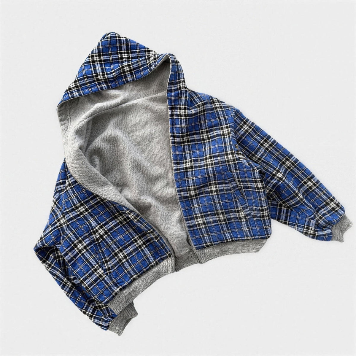 Wende Hoodie Herren | Reißverschluss | Oversized | Kariert