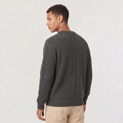 Rippstrick Pullover Herren | Rundhals | Regular Fit