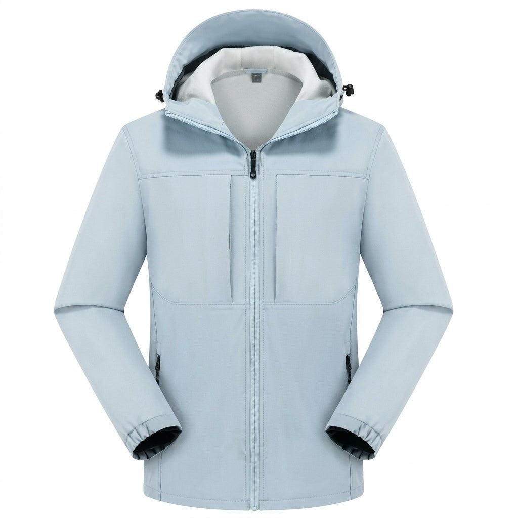 Leichte Softshelljacke Herren | Kapuze | Wasserabweisend | Vier Reißverschlusstaschen