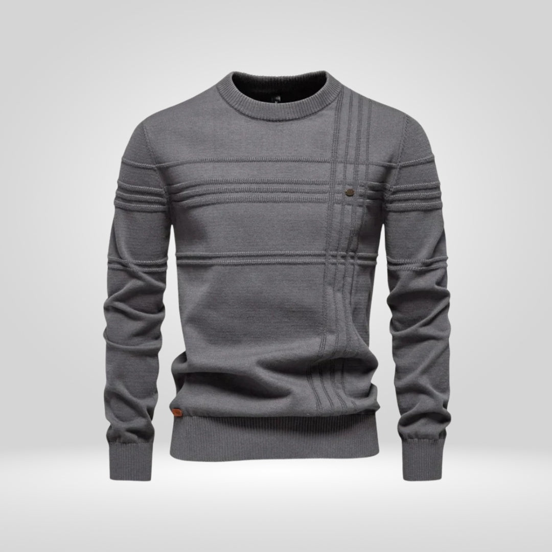 Strickpullover Herren | Rundhals | Rippenstruktur | Gerader Schnitt