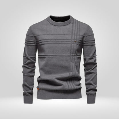 Strickpullover Herren | Rundhals | Rippenstruktur | Gerader Schnitt