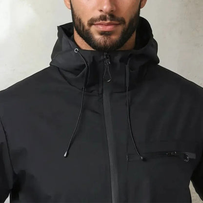 Regenjacke Herren | Kapuze | Brusttasche | Seitentaschen-Chaps Herrenmode