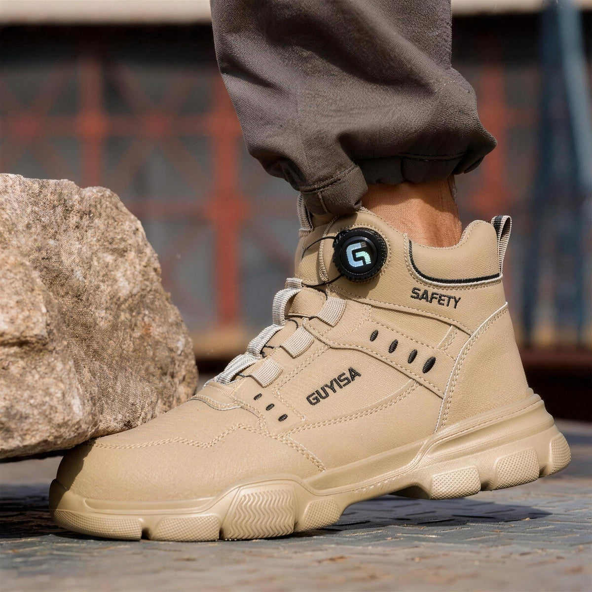 Arbeitsstiefel Herren | Stahlkappe | Drehverschluss | Knöchelhoch