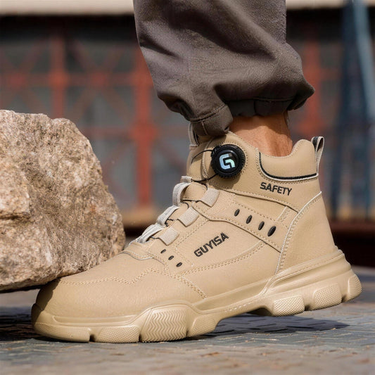 Arbeitsstiefel Herren | Stahlkappe | Drehverschluss | Knöchelhoch-Chaps Herrenmode