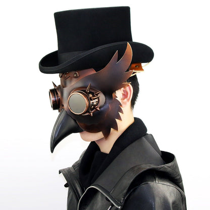Eulen Pestarzt Maske | Steampunk | Kunstleder | Brillenaugen | Braun