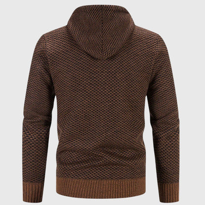 Strickjacke mit Kapuze Herren | Gefüttert | Reißverschluss | Grobstrick