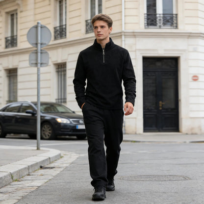 Troyer Herren | Fleece | Halber Reißverschluss | Stehkragen