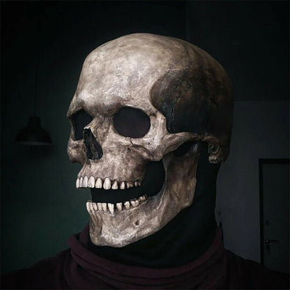 Totenkopf Maske mit Beweglichem Kiefer | Latex | Vollkopf | Grau oder Weiß-Chaps Herrenmode