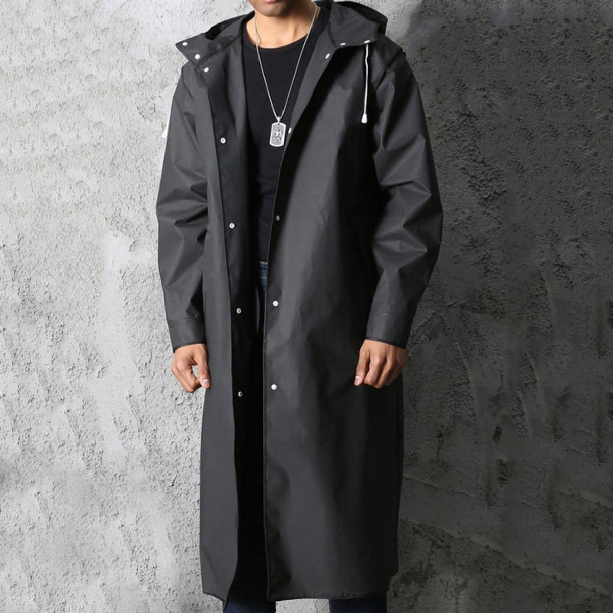 Regenmantel Herren | Lang | Kapuze | Wasserdicht-Chaps Herrenmode