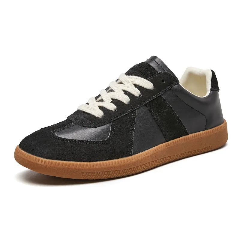 Sneaker Herren | Schnürung | Rutschfest | Gummisohle-Schwarz-36-Chaps Herrenmode