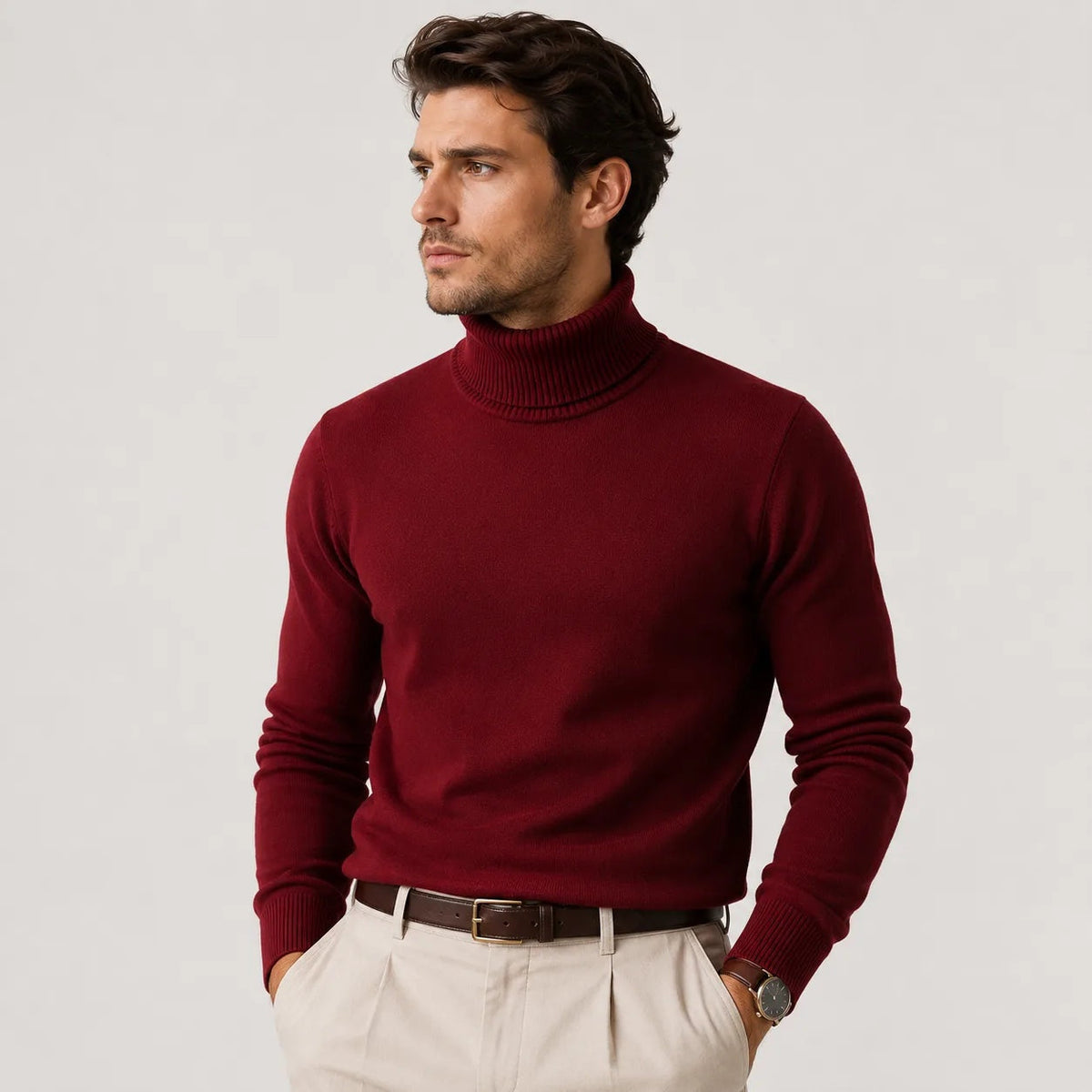 Rolli Herren | Rippkragen | Regular Fit | Feinstrick
