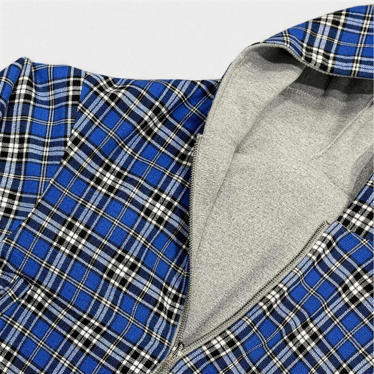 Wende Hoodie Herren | Reißverschluss | Oversized | Kariert