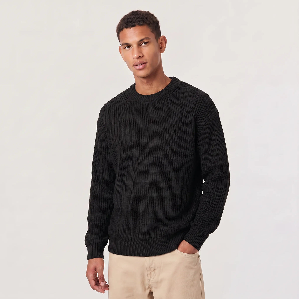 Rippstrick Pullover Herren | Rundhals | Regular Fit