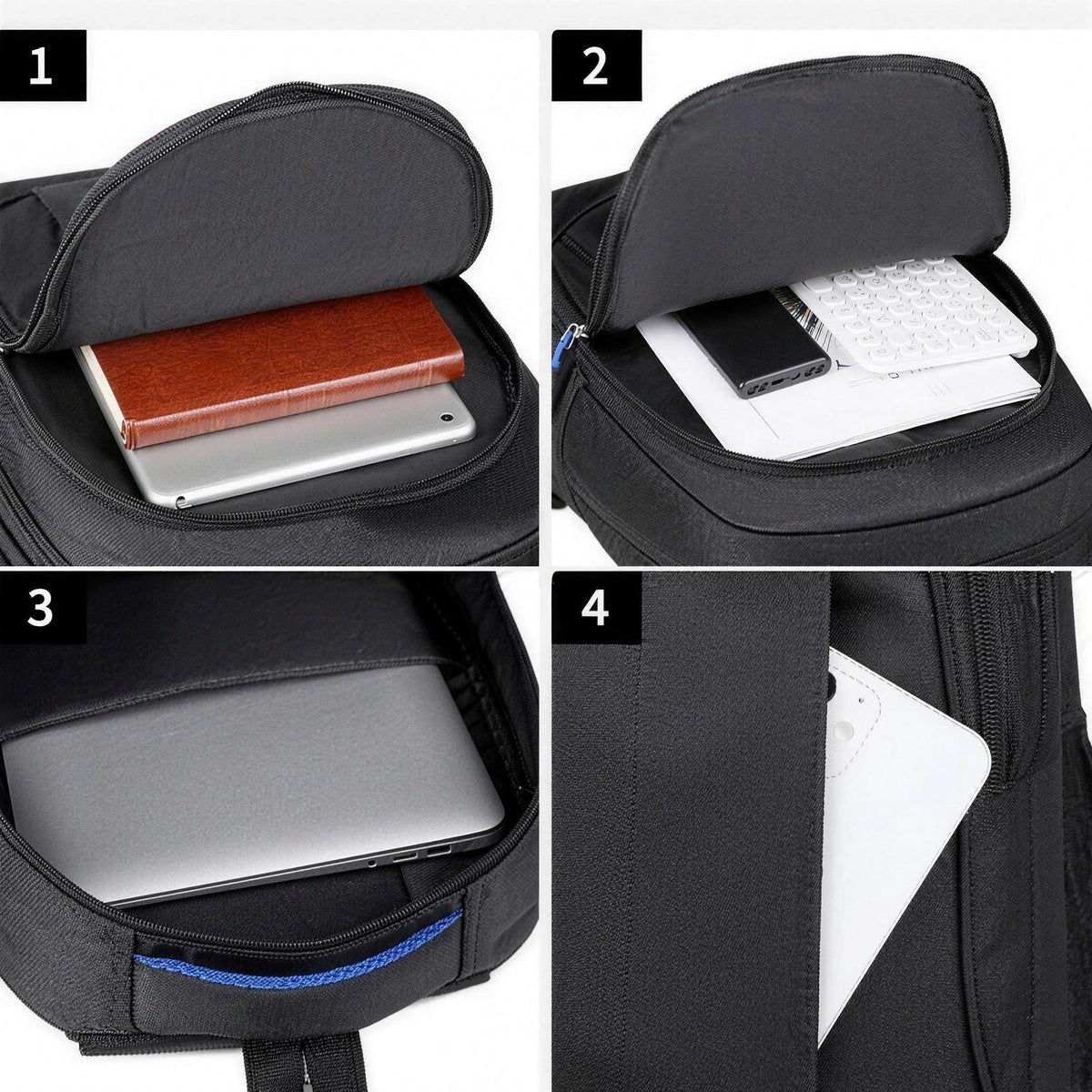 Laptop Rucksack Herren | Oxford | Gepolsterter Rücken | Flaschenfächer