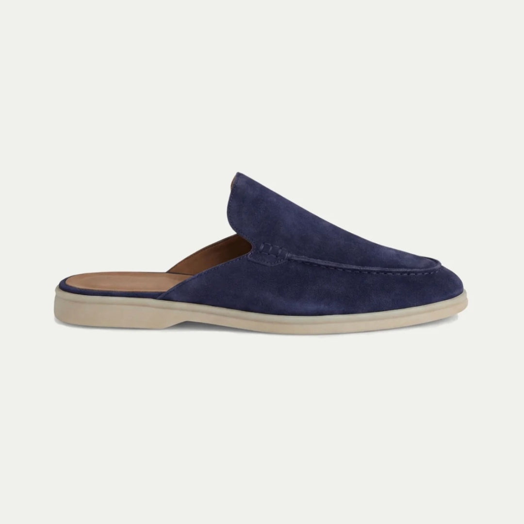 Pantoletten Herren | Offene Ferse | Leicht-Marineblau-37-Chaps Herrenmode