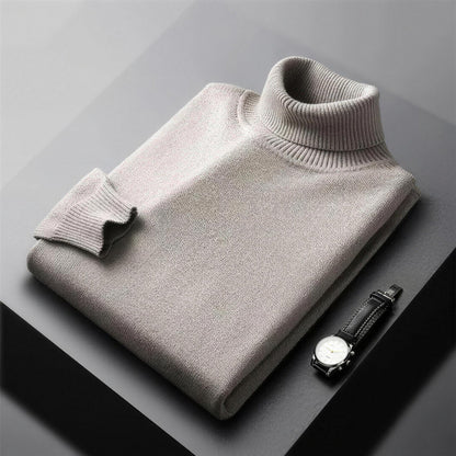 Rollkragenpullover Herren | Feinstrick | Gerippter Kragen | Gerader Schnitt