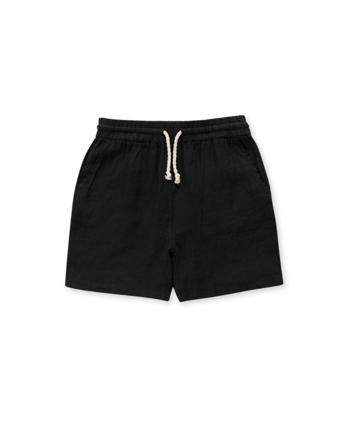Kurze Hose Herren | Leinen | Lockere Passform | Kordelzug-Schwarz-S-Chaps Herrenmode