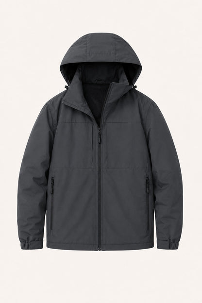 Übergangsjacke Herren | Wasserdicht | Kapuze | Leicht-Dunkelgrau-S-Chaps Herrenmode