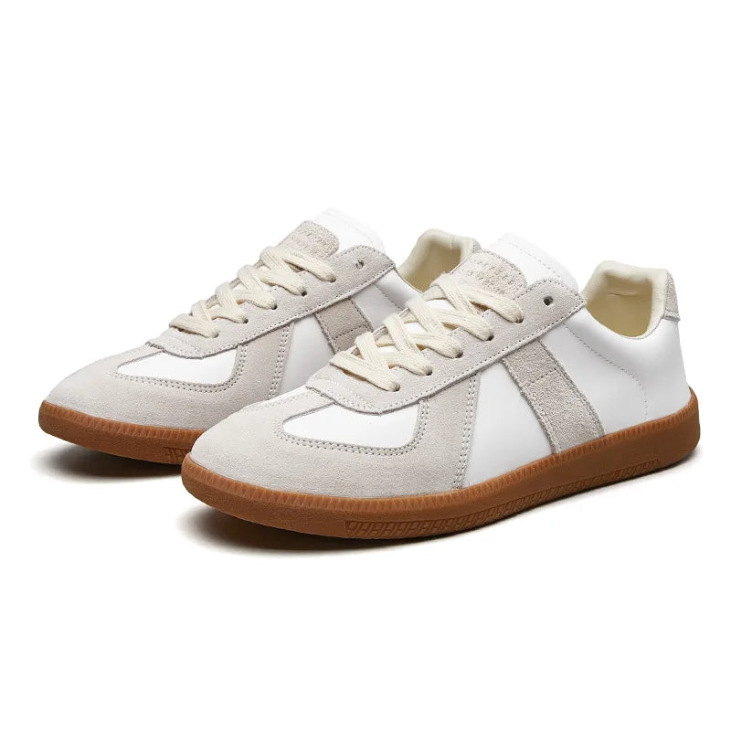 Sneaker Herren | Schnürung | Rutschfest | Gummisohle-Weiß-36-Chaps Herrenmode