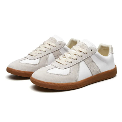 Sneaker Herren | Schnürung | Rutschfest | Gummisohle-Weiß-36-Chaps Herrenmode