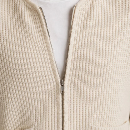 Strickjacke mit Reißverschluss Herren | Rundhals | Rippstrick | Taschen