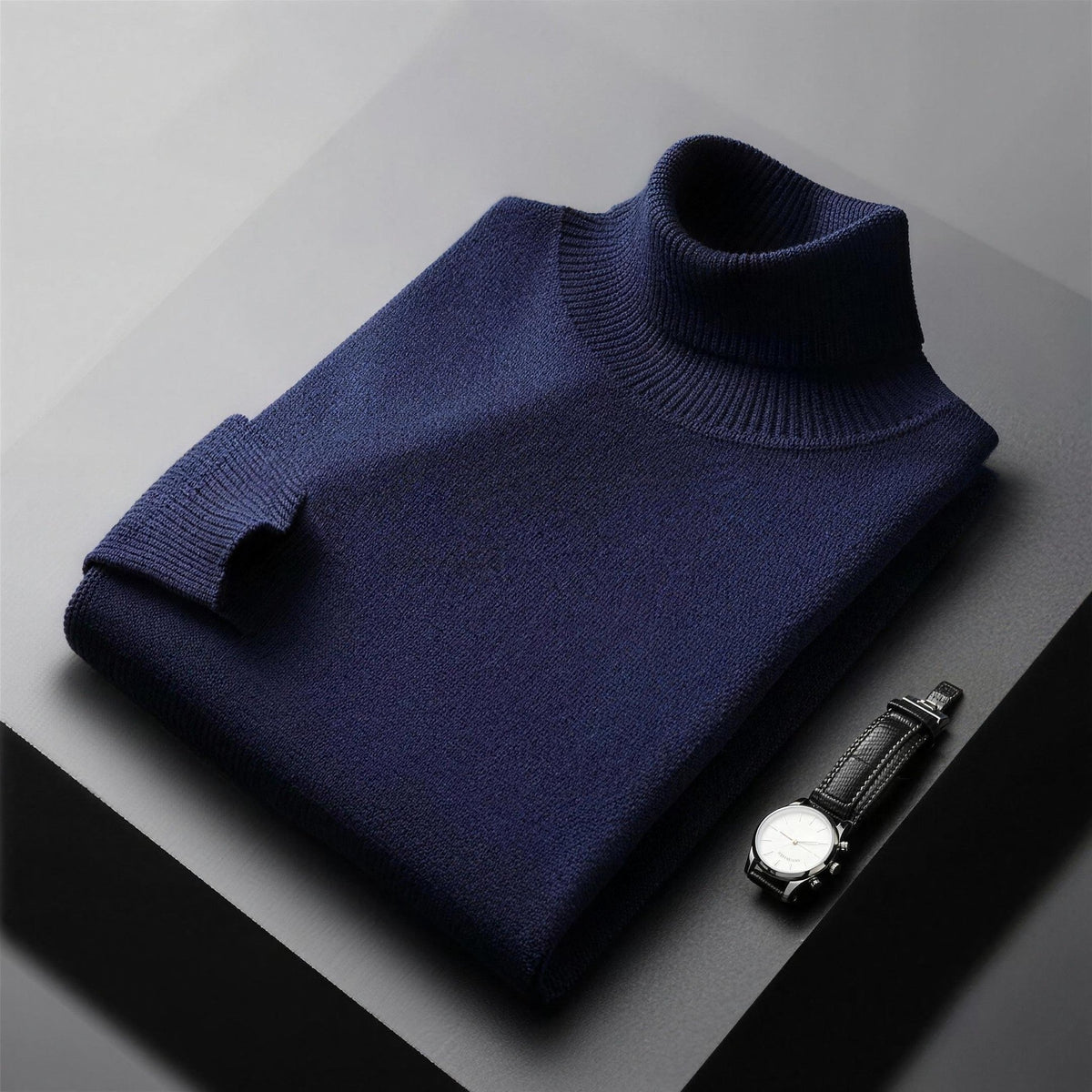 Rollkragenpullover Herren | Feinstrick | Gerippter Kragen | Gerader Schnitt