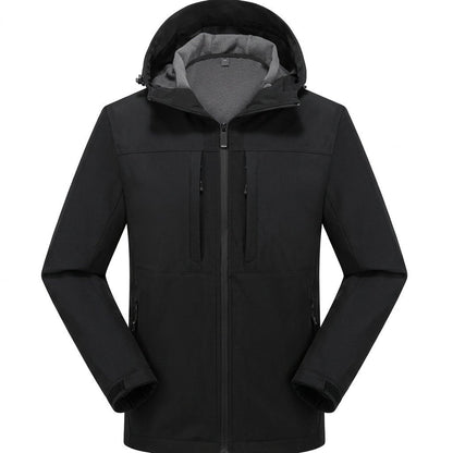 Leichte Softshelljacke Herren | Kapuze | Wasserabweisend | Vier Reißverschlusstaschen