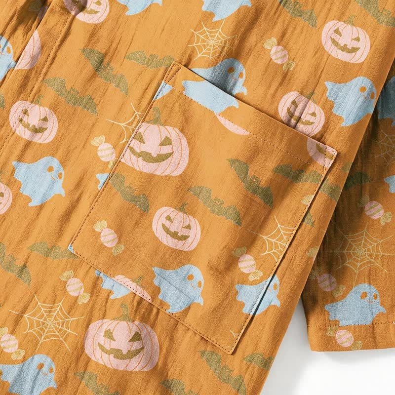 Halloween Kimono Pyjama Herren | Kürbis, Geister, Fledermäuse | 8 Farben