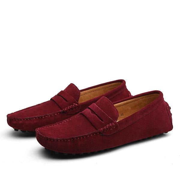 Loafer Herren | Penny Riegel | Flache Sohle | Zum Hineinschlüpfen-Rot-38-Chaps Herrenmode