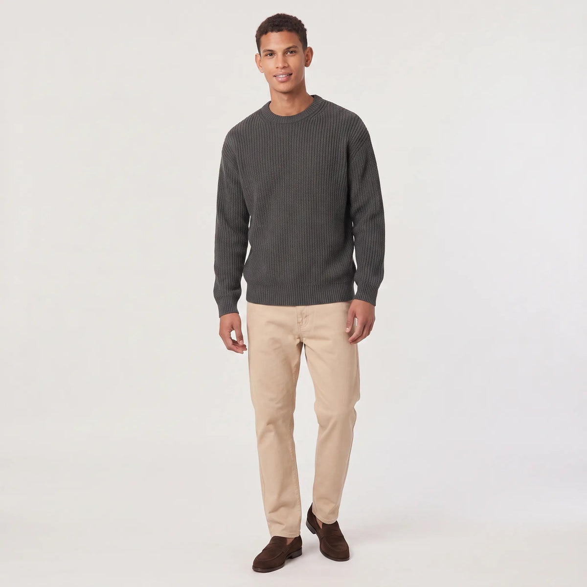 Rippstrick Pullover Herren | Rundhals | Regular Fit