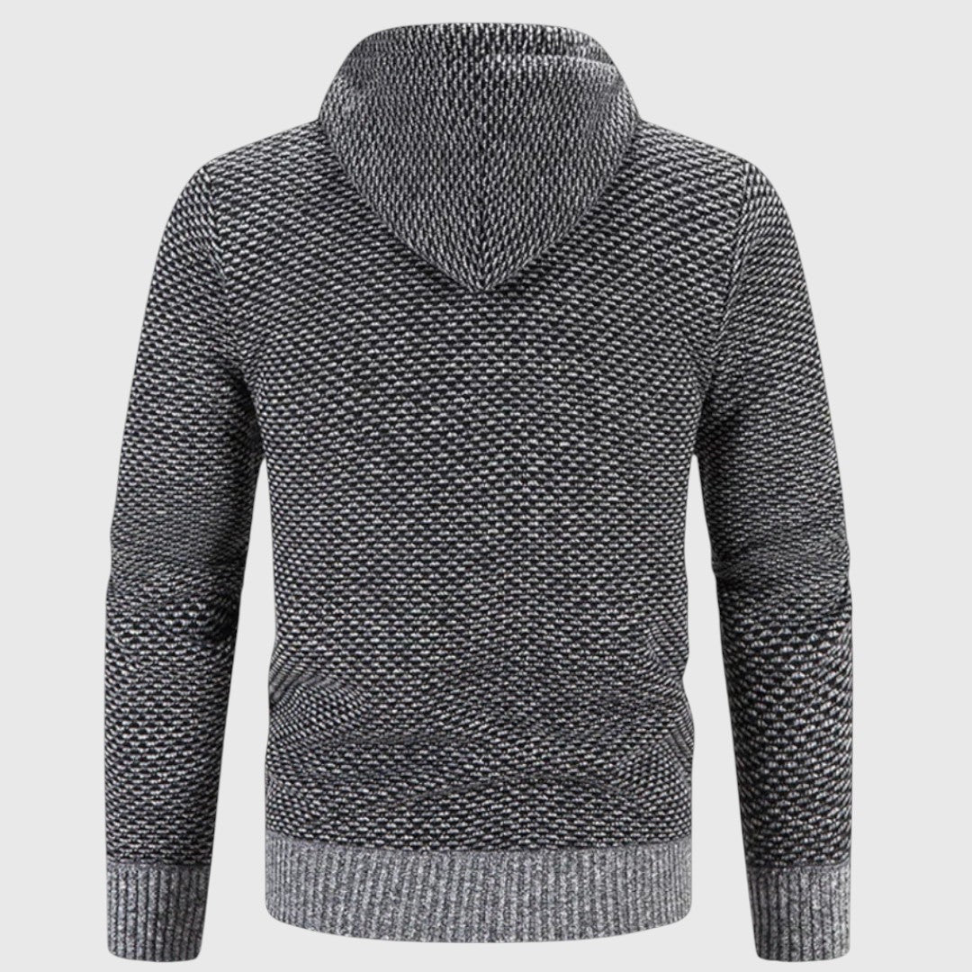 Strickjacke mit Kapuze Herren | Gefüttert | Reißverschluss | Grobstrick