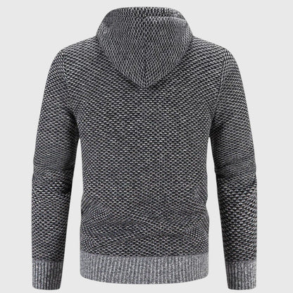 Strickjacke mit Kapuze Herren | Gefüttert | Reißverschluss | Grobstrick