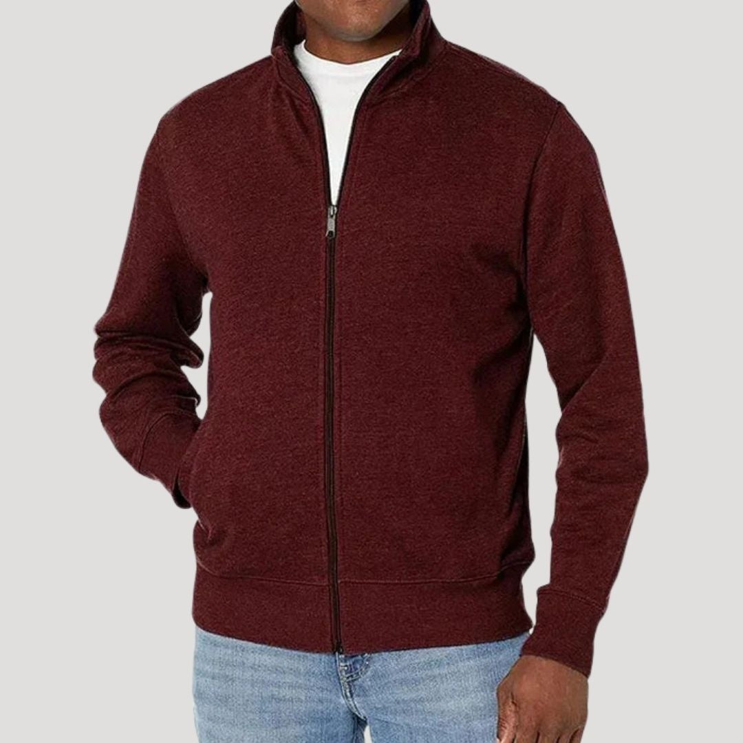 Zip-Jacke mit Stehkragen Herren | Durchgehender Reißverschluss | Seitentaschen | Leicht